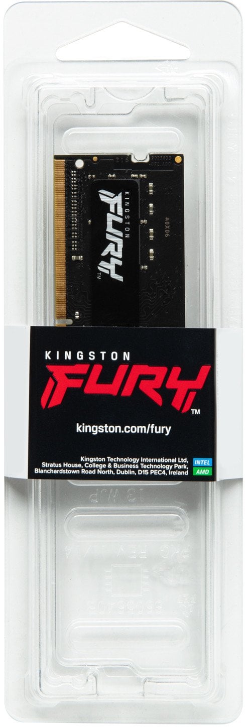 Kingston Technology FURY Impact, 4 GB, 1 x 4 GB, DDR3L, 1600 MHz, 204-pin SO-DIMM, Black