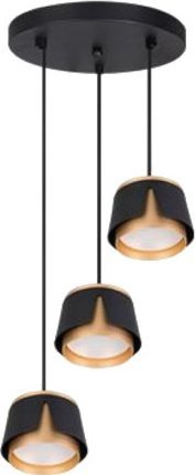 Kinkiet Kanlux Oprawa wisząca x3 GX53 czarno-złota okrąg (IK259B)