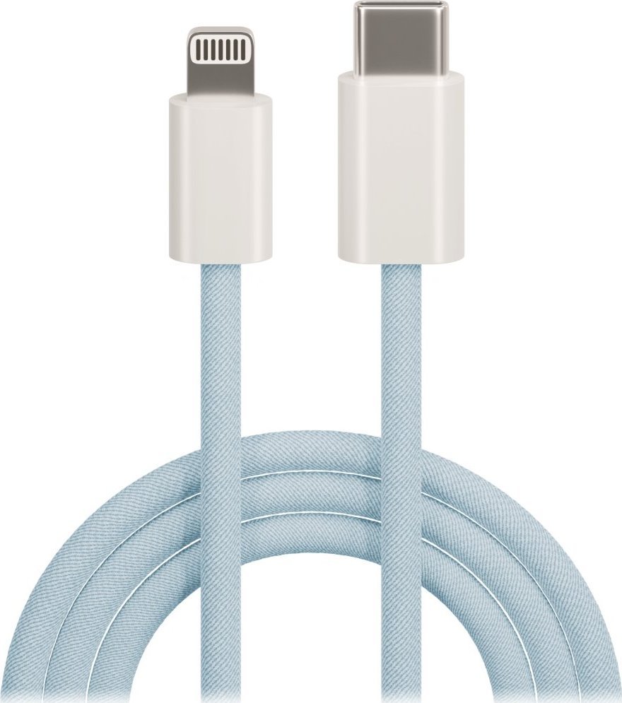 Kabel USB TelForceOne USB-C - Lightning 1 m Niebieski (OEM0101122)