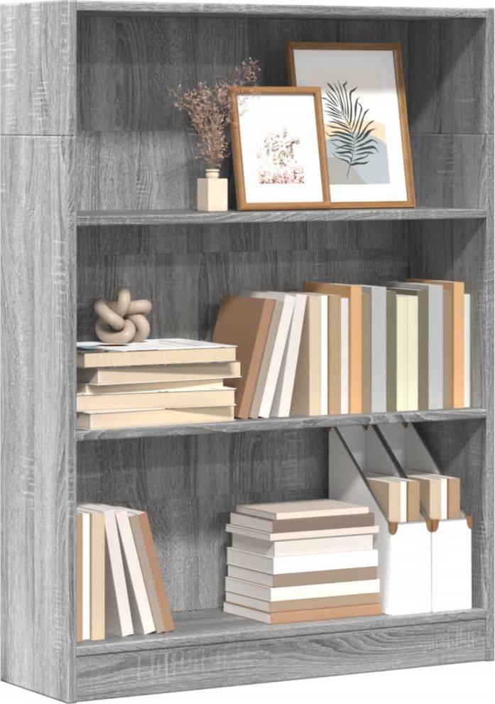 vidaXL Regał, szary dąb sonoma, 80x24x109 cm, materiał drewnopochodny