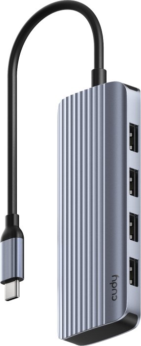 Cudy UH500 huby i koncentratory USB 3.2 Gen 1 (3.1 Gen 1) Type-C 5000 Mbit/s Szary, Srebrny
