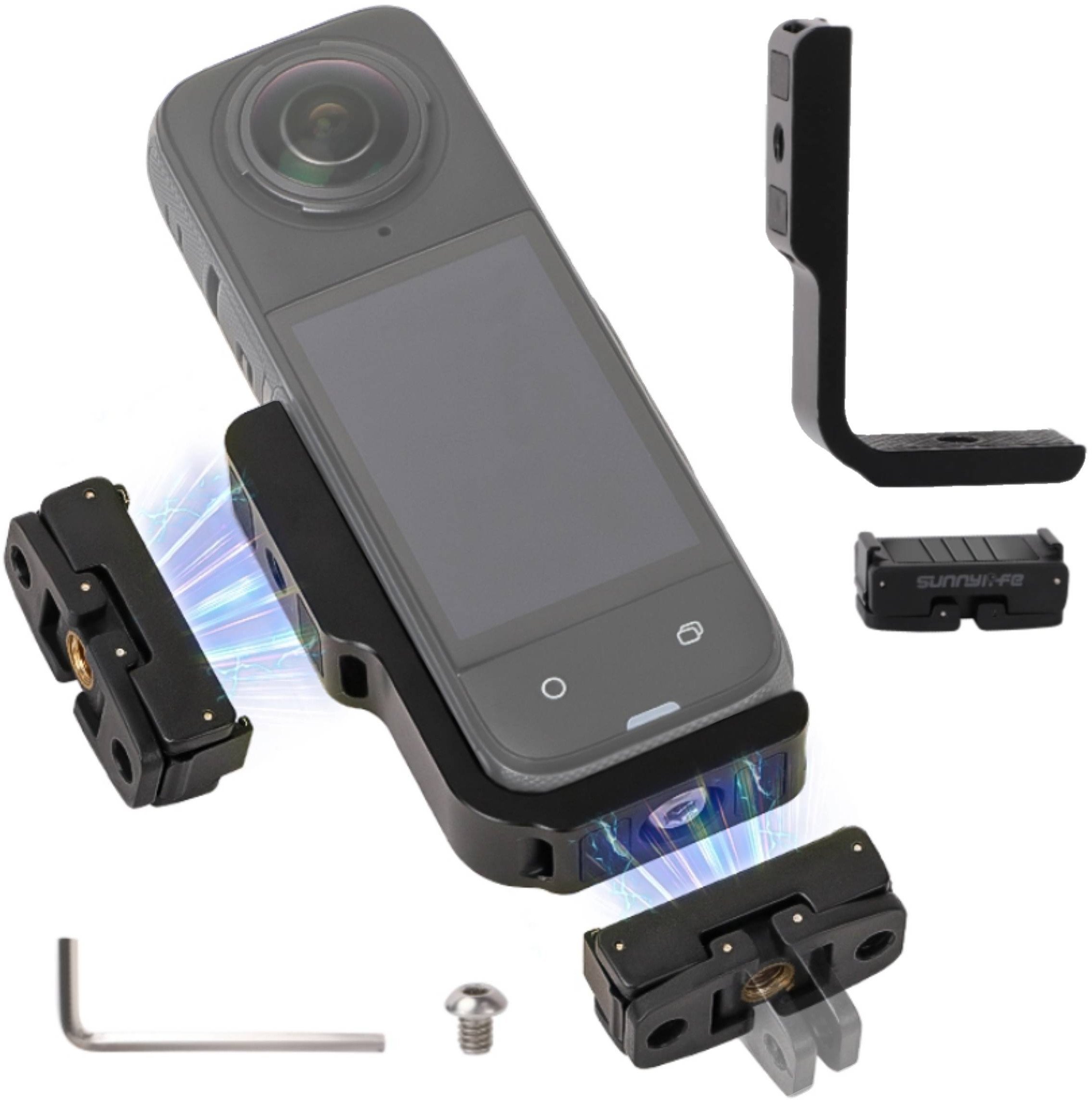 UCHWYT TYPU L GO PRO DO INSTAX360 X4/X5 Z ADAPTEREM I GWINTEM 1/4"