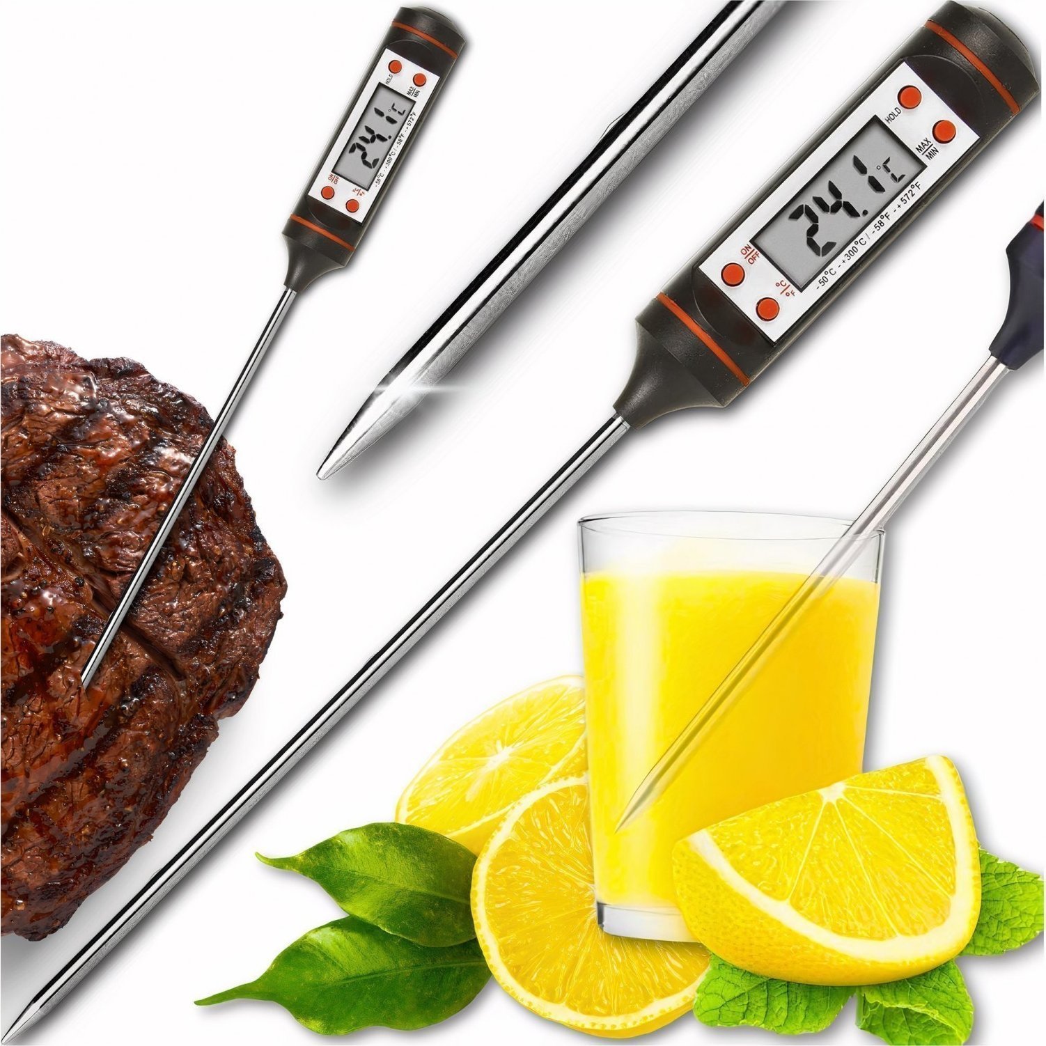 PrzydaSie Termometr Szpilkowy Lcd Sonda Kuchenny Mięsa Wina