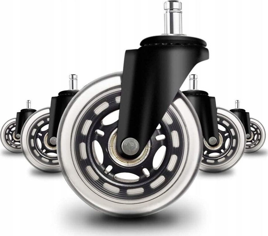 Korbi 5x ŁOŻYSKOWANE KÓŁKA KAUCZUKOWE FOTELA OBROTOWEGO