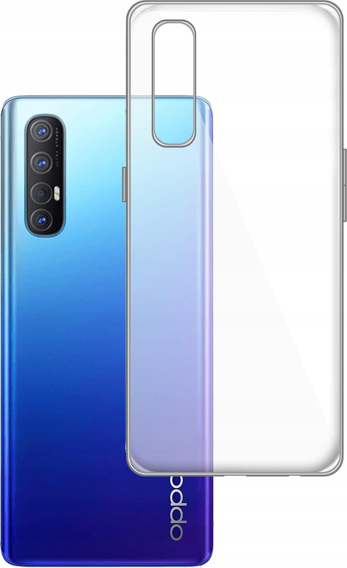 etumi Etui Do Oppo Reno 3 Pro Gumowe Slim Clear View Pokrowiec Ochronny / Futerał Obudowa / Ochrona Clear Cover Bezbarwne Slim Case0243