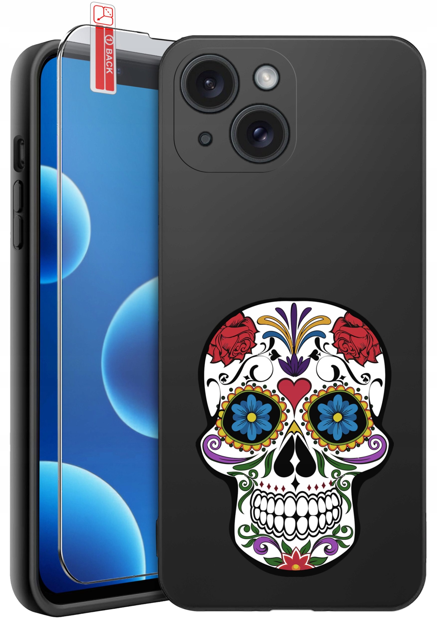 ETUI do iPhone 13 | 14 | WZORY | SILIKONOWE MATT CASE + SZKŁO 9H