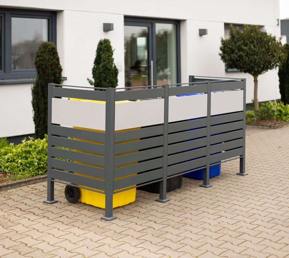 Westmann Westmann Okładzina metalowa na śmieci Planum 3x240L Mieszanka antracytu 240x90x120 cm