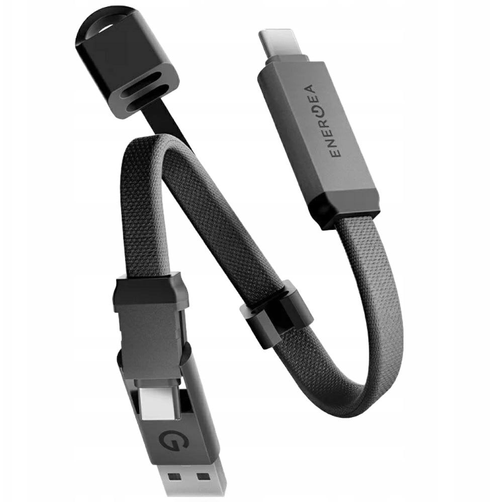 Kabel USB Energea Kabel Sheath Key 2w1 USB-C do USB-C/USB-A 480Mbps 60W 15cm gunmetal