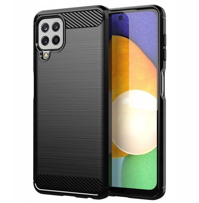 Carbon Case elastyczne etui pokrowiec Samsung Galaxy A22 4G czarny