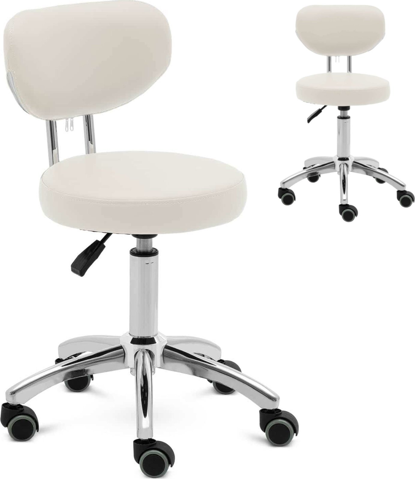 Physa Krzesło kosmetyczne ASCONA na podstawie jezdnej - beżowe Krzesło kosmetyczne ASCONA na podstawie jezdnej - beżowe