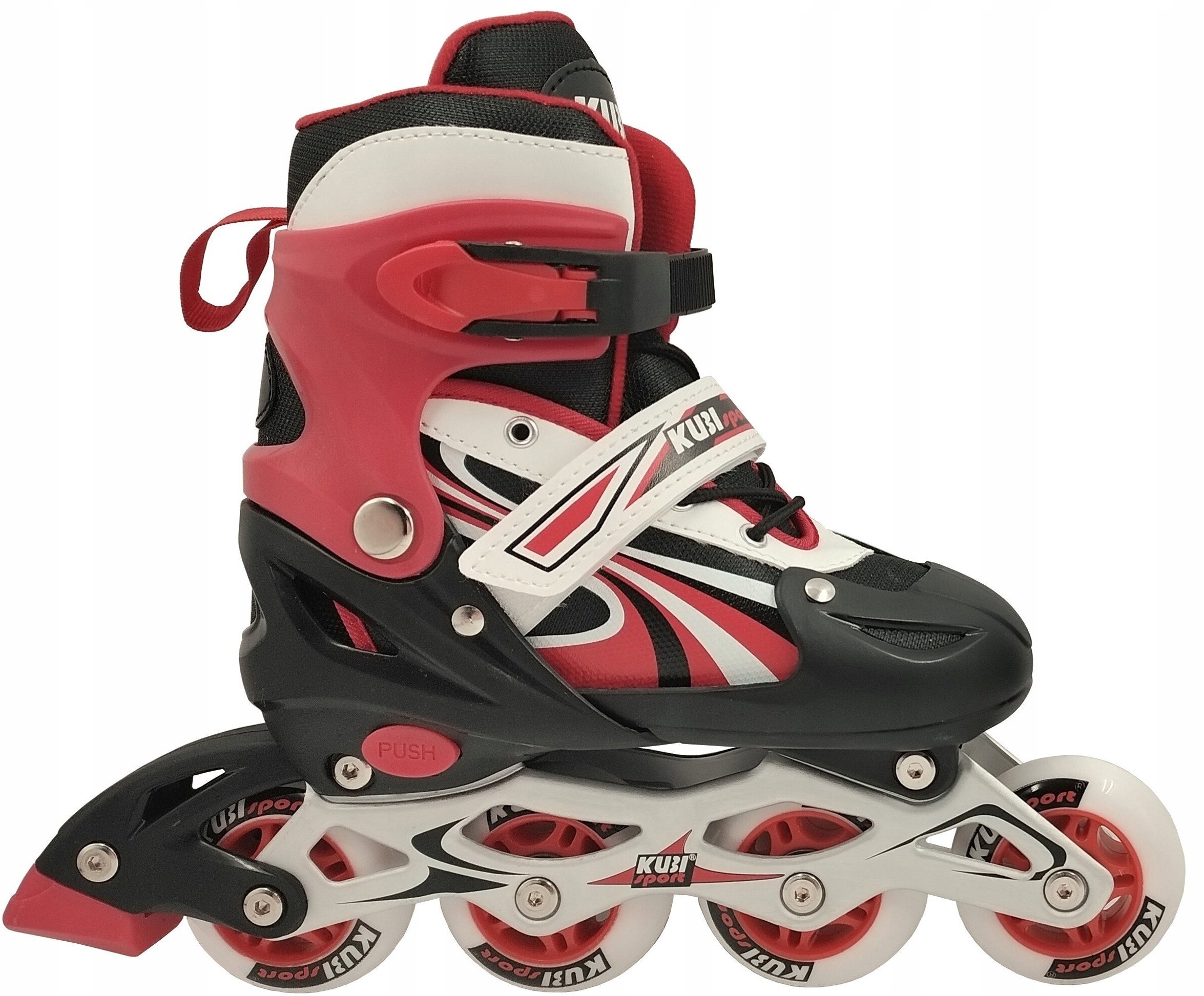 Rolki dla Dzieci Dziecięce Regulowane Czerwone Solidne KUBISPORT r. 39-42