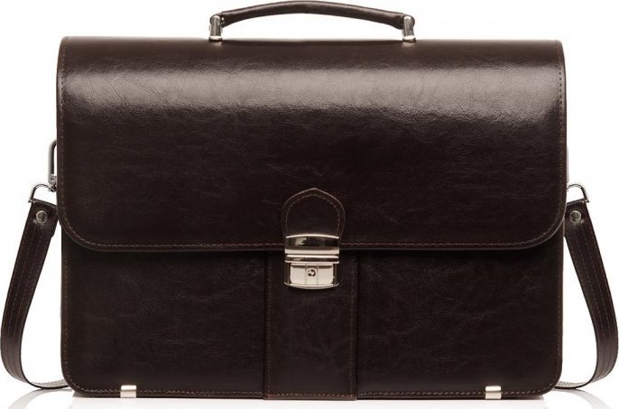 SKÓRZANA AKTÓWKA TECZKA NA DOKUMENTY SOLOME TH02 BRĄZOWY