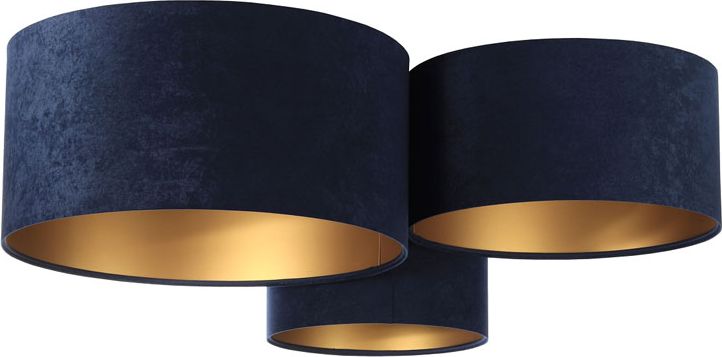 Lampa sufitowa Lumes Granatowo-złoty plafon w stylu glamour - EXX49-Galis