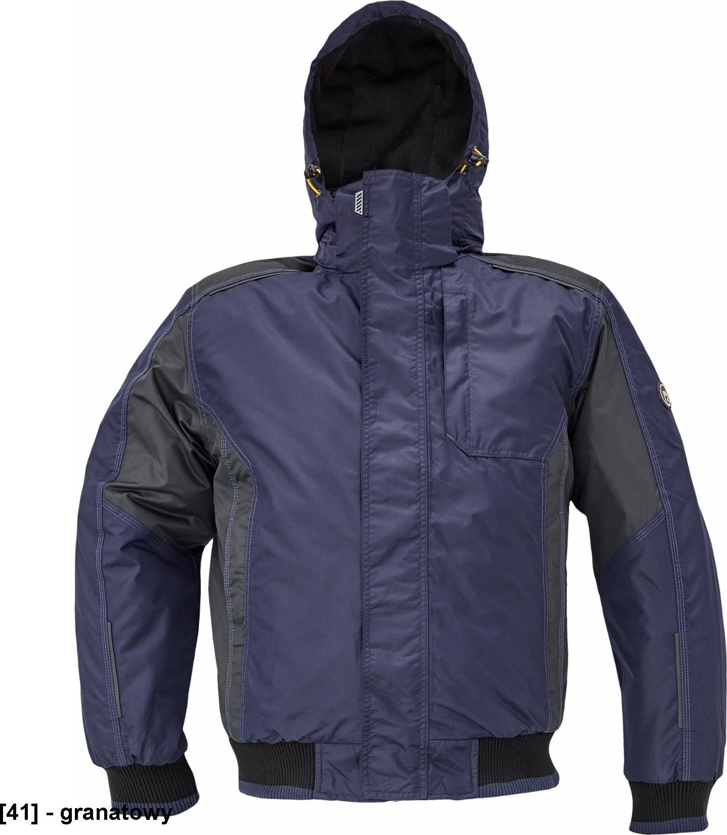 CERVA DAYBORO pilot kurtka - męska kurtka pilotka, odpinany kaptur, polar kołnierz i w kapturze, odblaskowe elementy, 100% - ciemnobrązowy 4XL