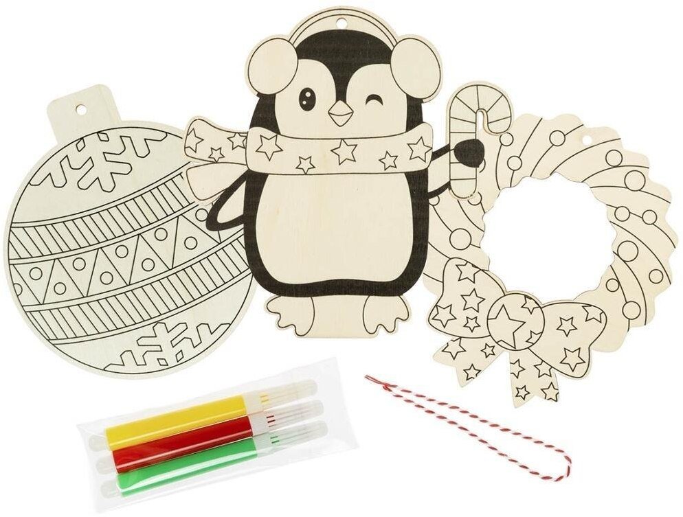 Drewniana ozdoba zrób to sam zimowe wzory