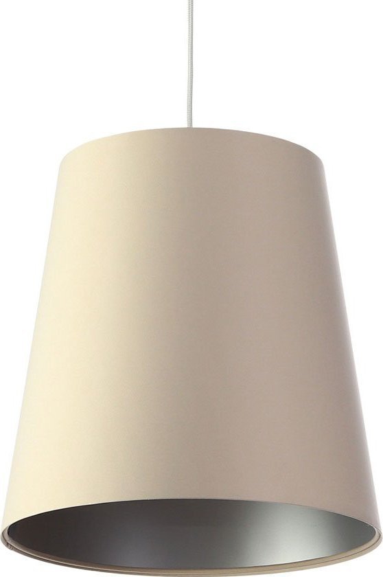 Lampa wisząca Lumes Kremowo-srebrna lampa wisząca stożek do salonu - S405-Arva