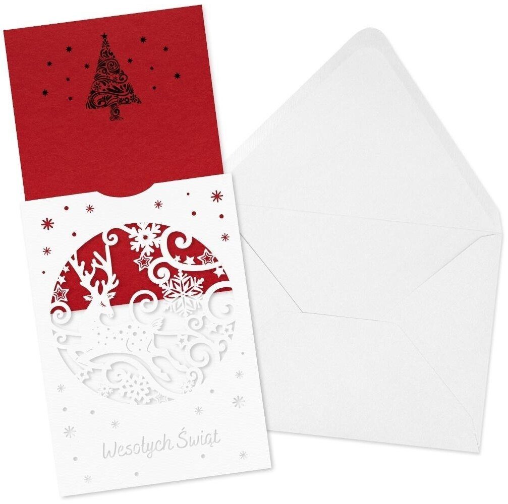 Kartka świąteczna ażurowa - Renifer