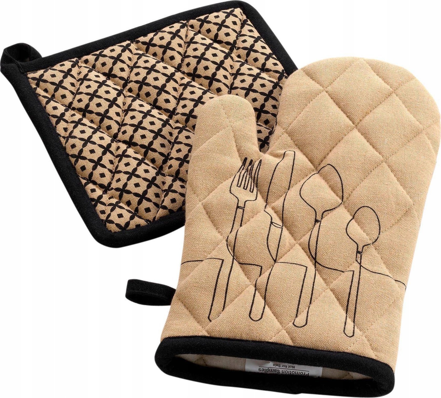 Douceur d`Interieur Rękawica kuchenna + podkładka CUISILINE, bawełna z recyklingu