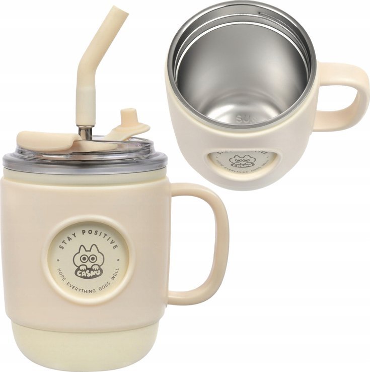Casno Kubek termiczny ze słomką Casno Booker 450ml