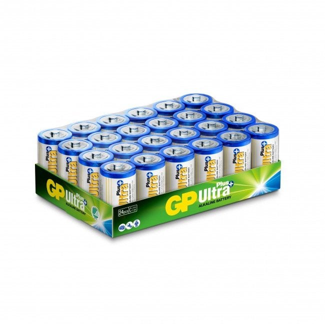 GP Batteries Ultra Plus Alkaline 14AUP/LR14, Single-use battery, LR14, Alkaline, 1.5 V, 24 pc(s), Multicolour