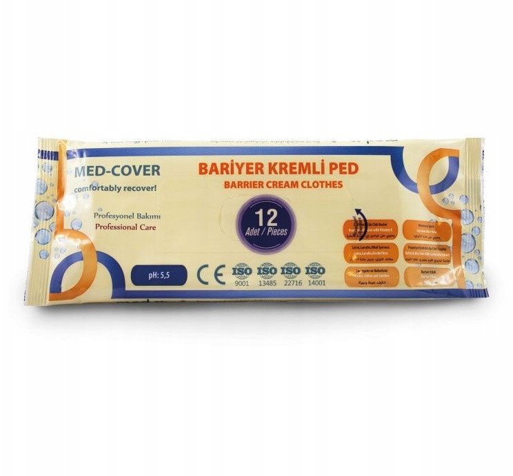 Prostokątna myjka do bezwodnego mycia ciała - 12 ściereczek