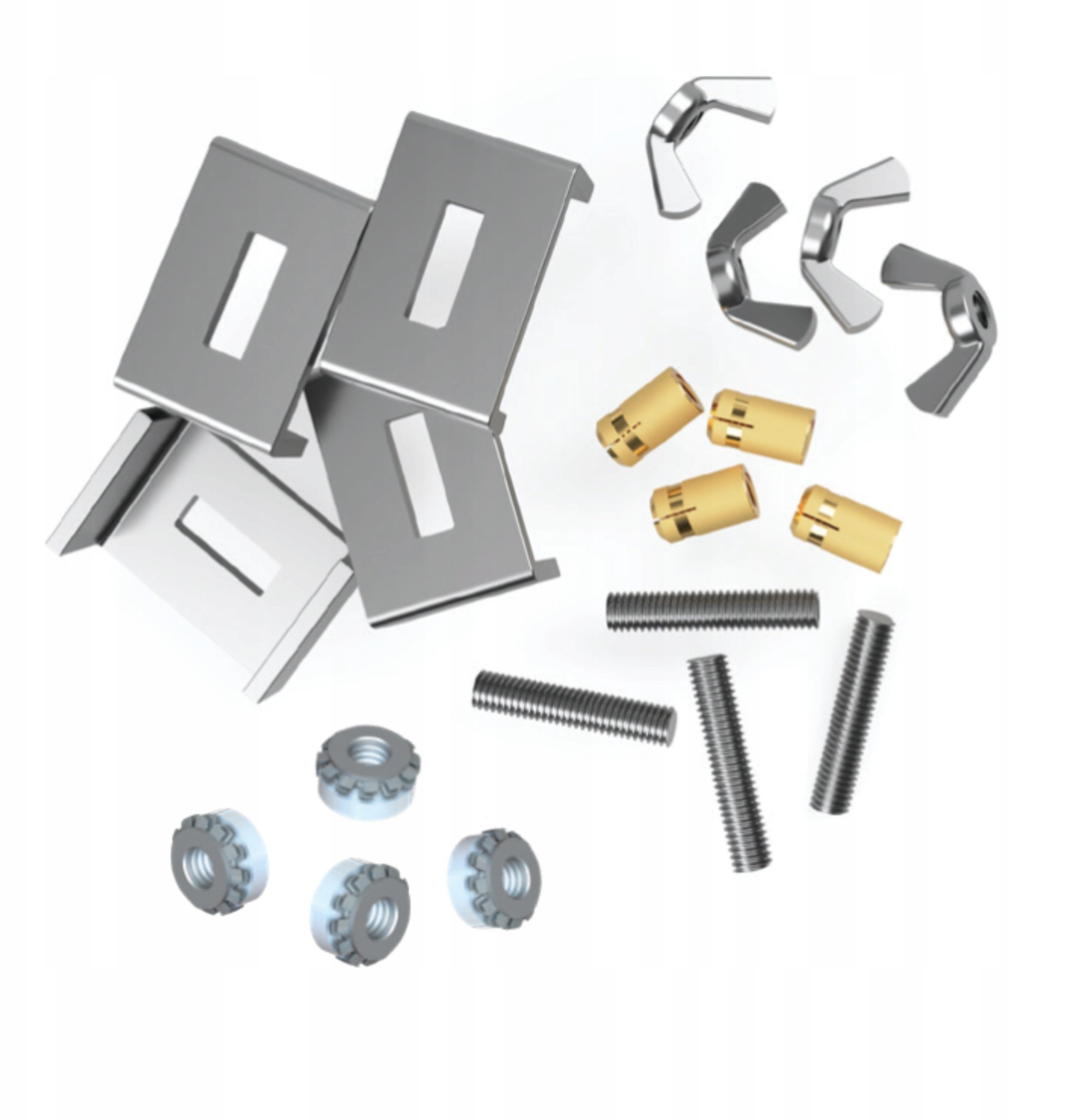 Zaczepy do zlewozmywaków GRANITOWYCH/ STALOWYCH podwieszanych w setach po 4 szt + wkładki Keep-NUT