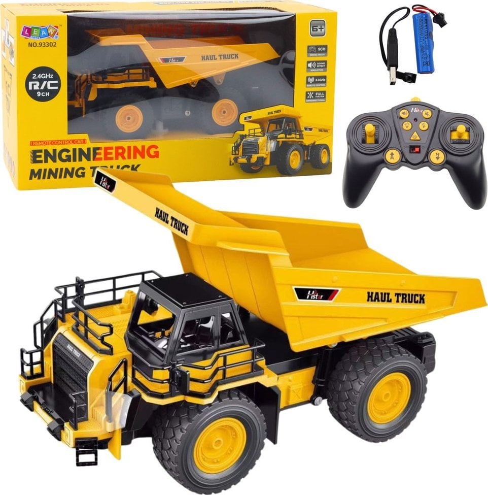 Wywrotka Górnicza Zdalnie Sterowana RC 2.4G 9CH Żółta