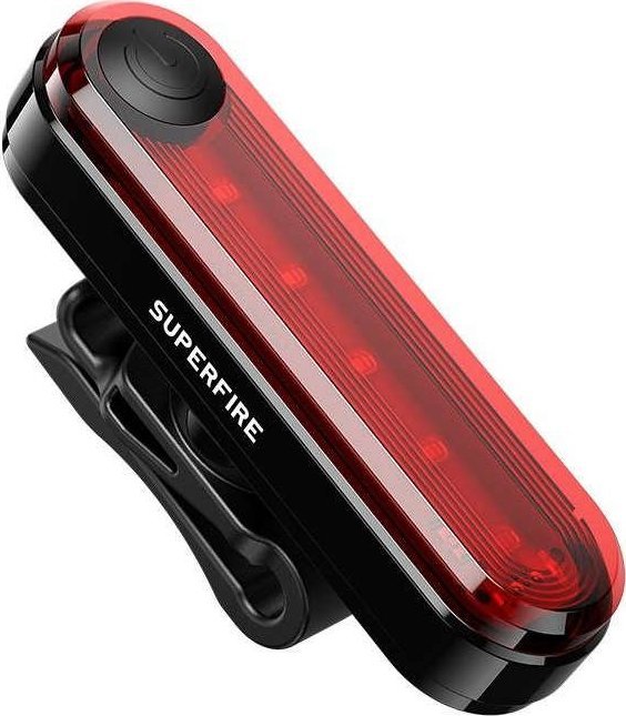 Superfire Tylna lampka rowerowa Superfire BTL01, USB, 230mAh