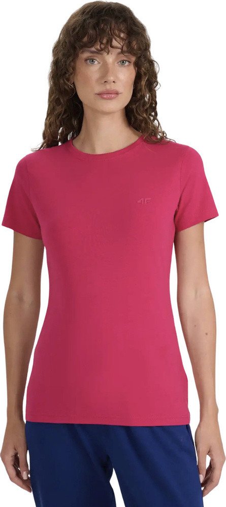 Koszulka damska 4F F2439 ciemny róż 4FWAW25TTSHF2439 53S XL