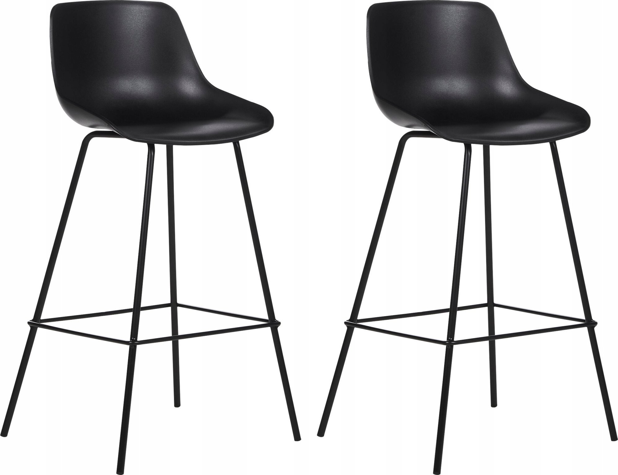 Beliani Krzesło barowe Zestaw 2 Czarny EMMET