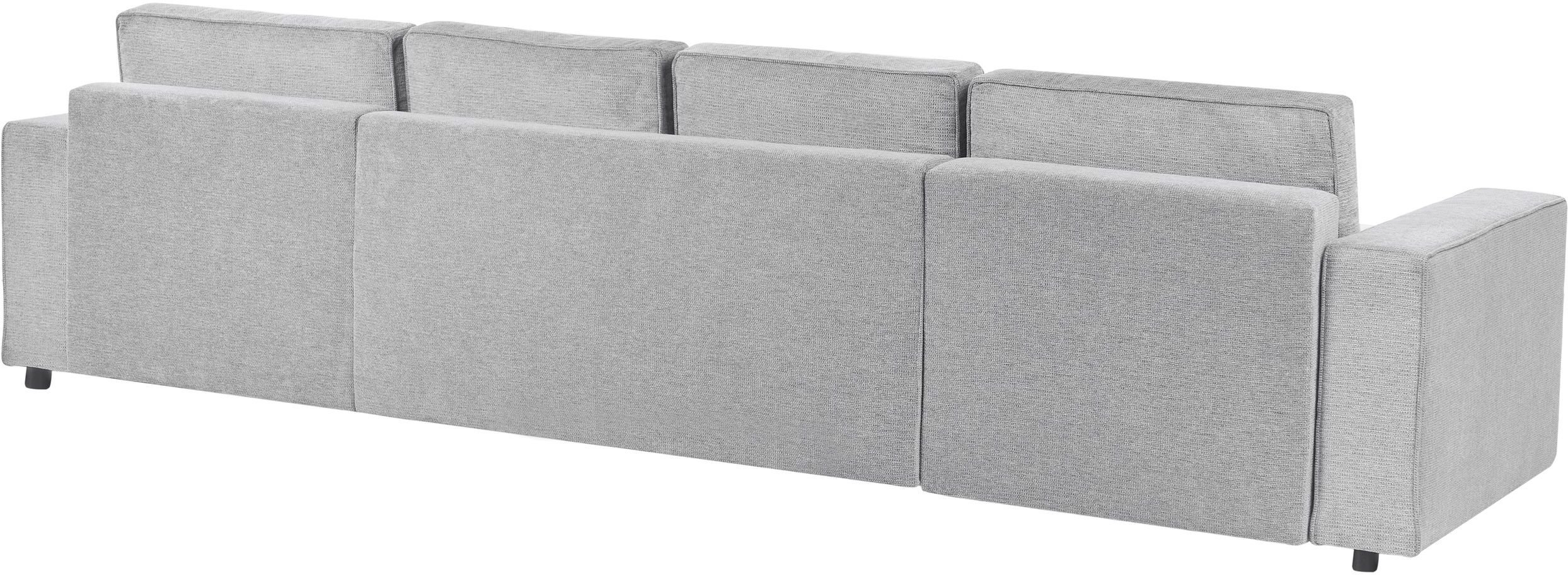 Beliani Sofa rozkładana w kształcie U dla 4 osób jasnoszary ze schowkiem