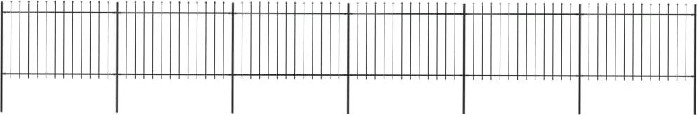 vidaXL Ogrodzenie z prętów z grotami, stalowe, 10,2 x 1,2 m, czarne
