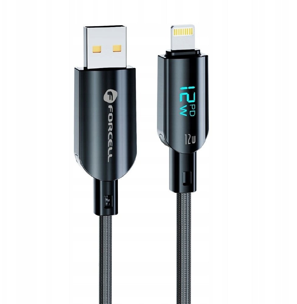 Kabel USB ForCell USB-A - Lightning 1.2 m Czarny