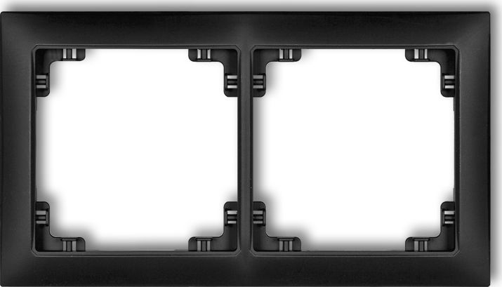 Karlik Ramka uniwersalna podwójna z tworzywa Deco Soft czarny mat (12DRSO-2)