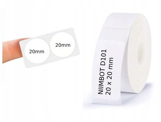 .NIIMBOT Etykiety Naklejki OKRĄGŁE 20*20mm 290szt