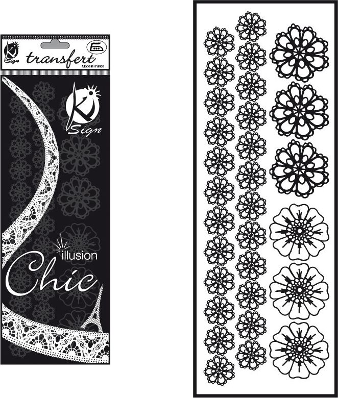 Ki-Sign Naprasow. welwetowa Czarna Kwiatki