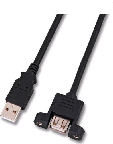 Kabel USB MicroConnect USB-A - USB-A 1.8 m Czarny (USBAAF1PANEL2)