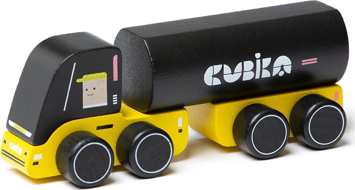 Cubika Drewniana Ciężarówka cysterna żółta 18m+