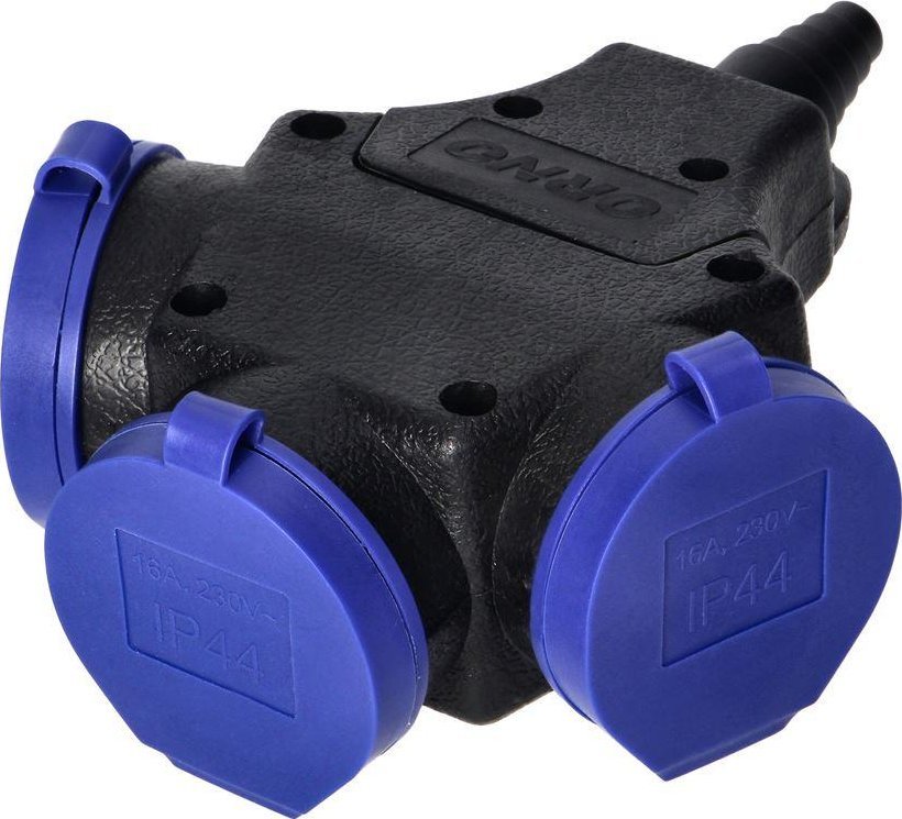 Orno Rozgałęźnik bryzgoszczelny 3x2P+Z, 16A, IP44 OR-AE-13209(GS) schuko