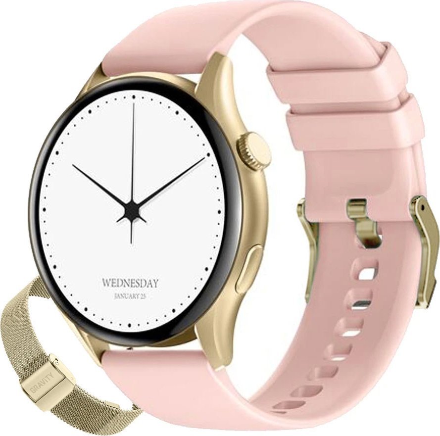 Zegarek damski SMARTWATCH GRAVITY GT11-3 LGD/LGD/PK