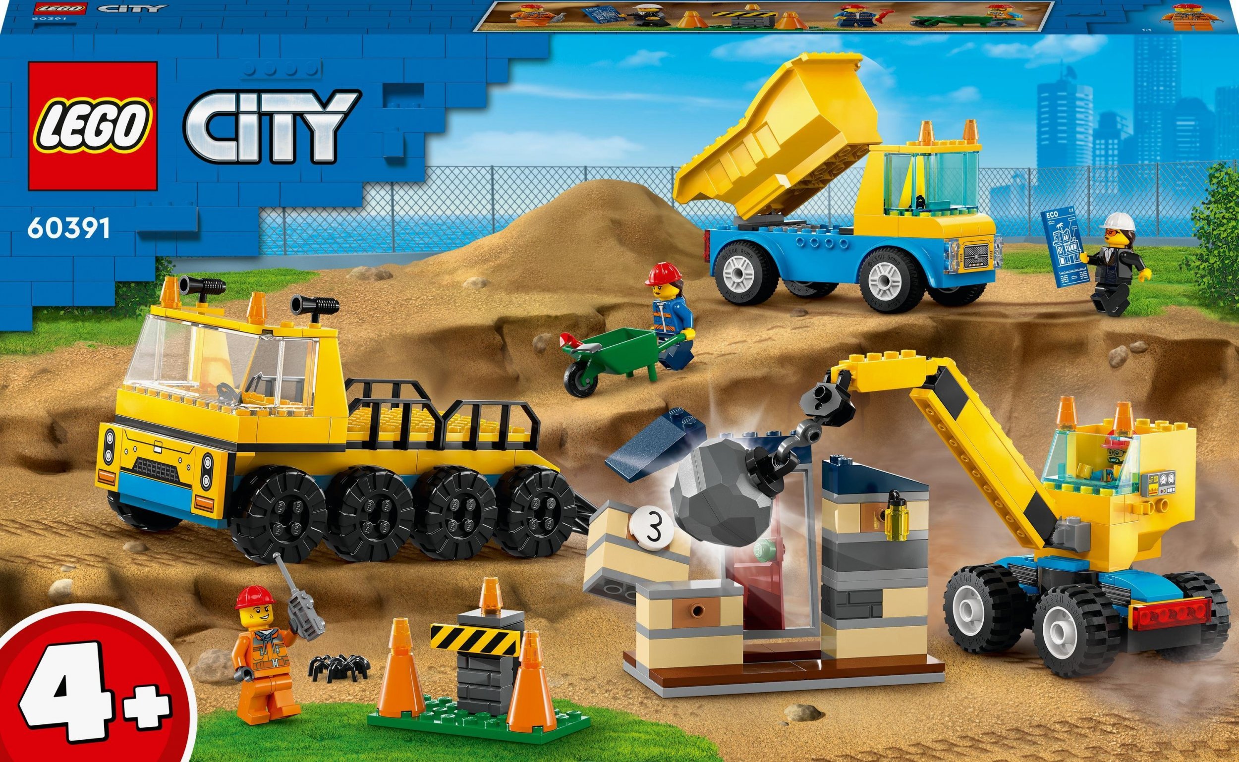 LEGO City Ciężarówki i dźwig z kulą wyburzeniową (60391)