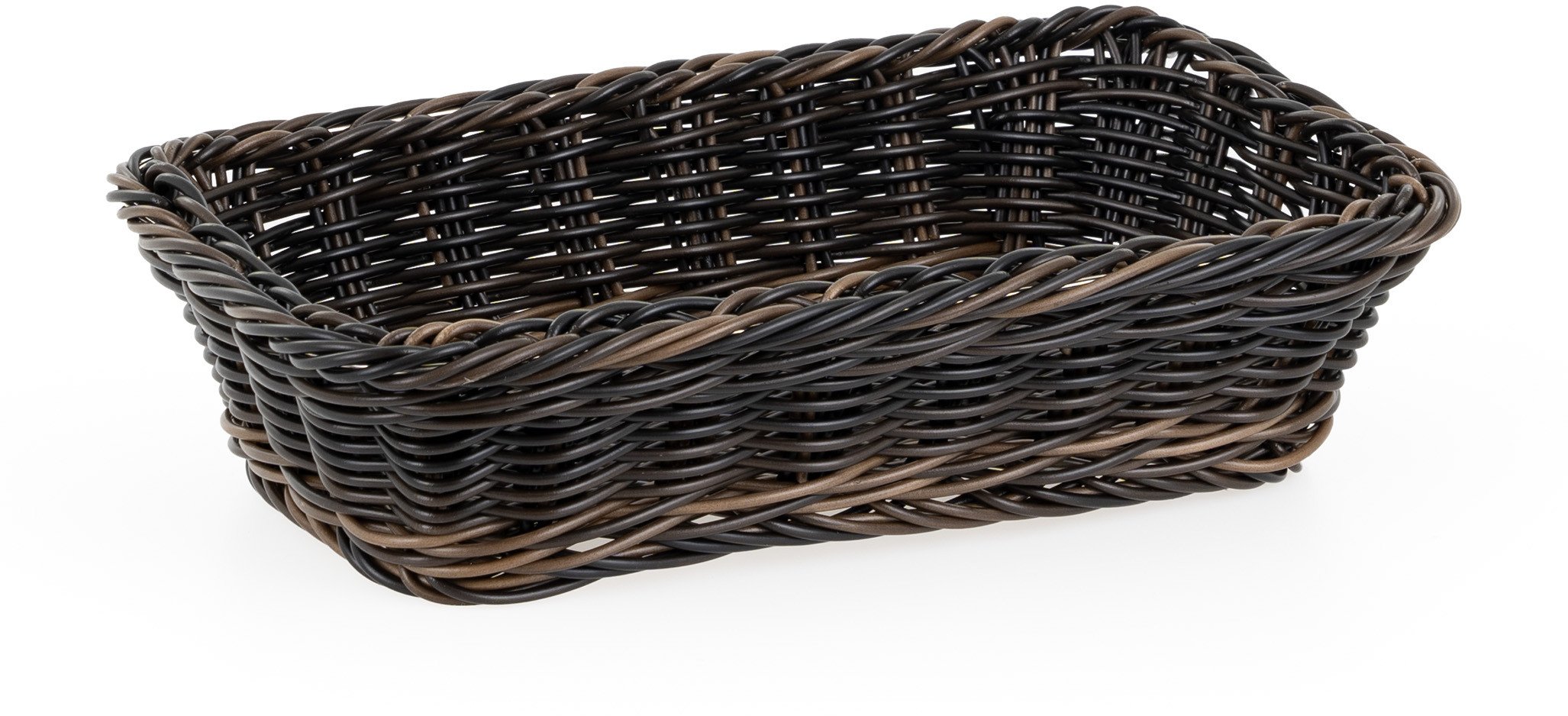 Koszyk prostokątny z polirattanu GN 1/4 265x162x65 mm, czarnobrązowy | TECHNICA, Gold Line