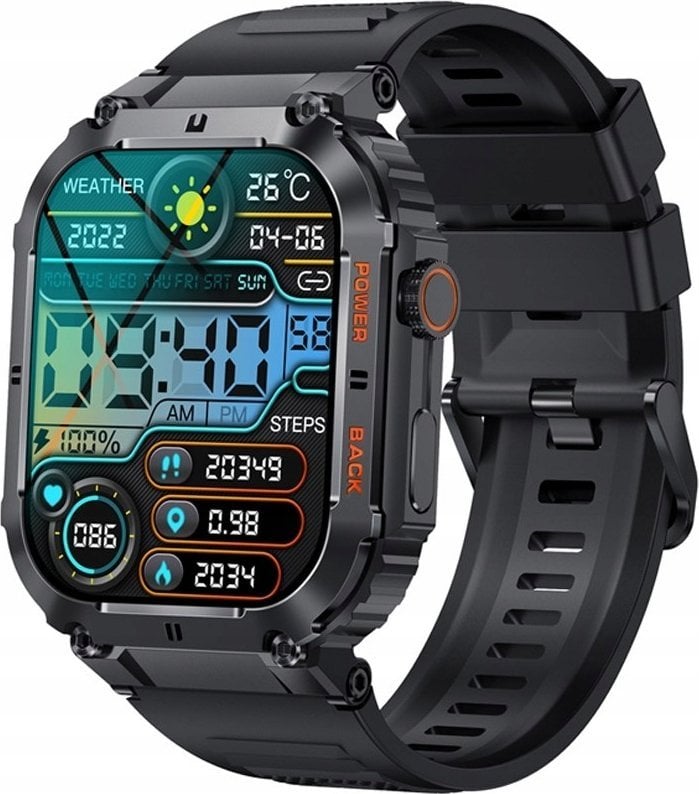 Smartwatch Veltori VT200-1 Czarny Pasek Silikonowy