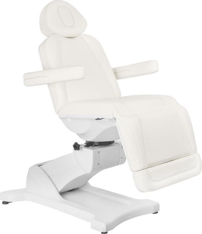 FOTEL KOSMETYCZNY ELEKTR. AZZURRO 869A OBROTOWY 4 SILN. BIAŁY