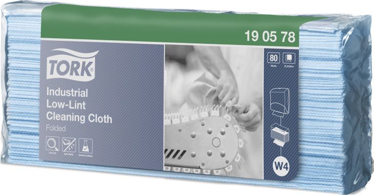 Tork Tork - Czyściwo włókninowe o niskim stopniu pylenia, 1-warstwowe, premium - Niebieskie