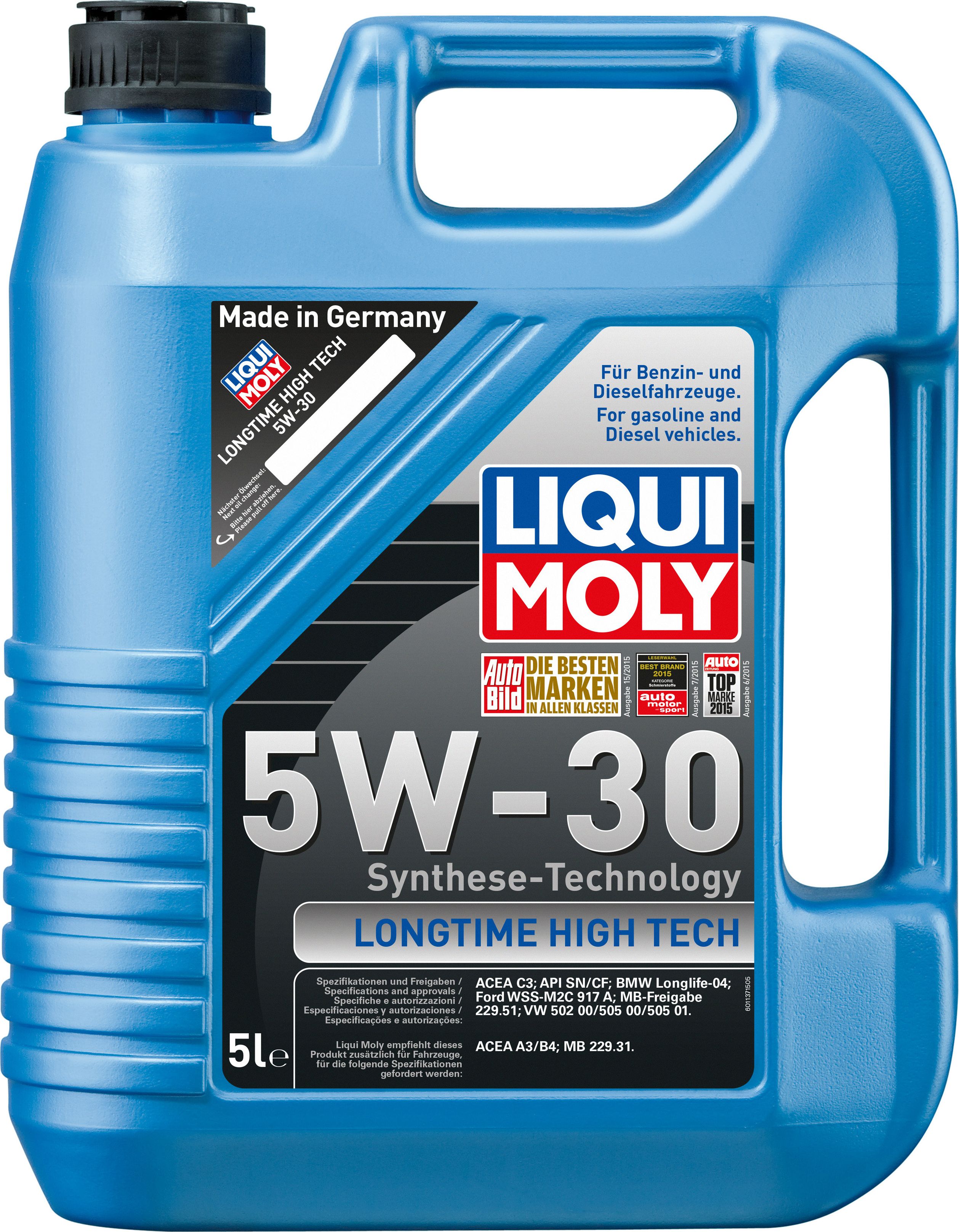 LIQUI MOLY OLEJ LIQUI MOLY 5W30 5L LONGTIME HIGH TECH DPF / 229.51 / 502.00 505.00 505.01