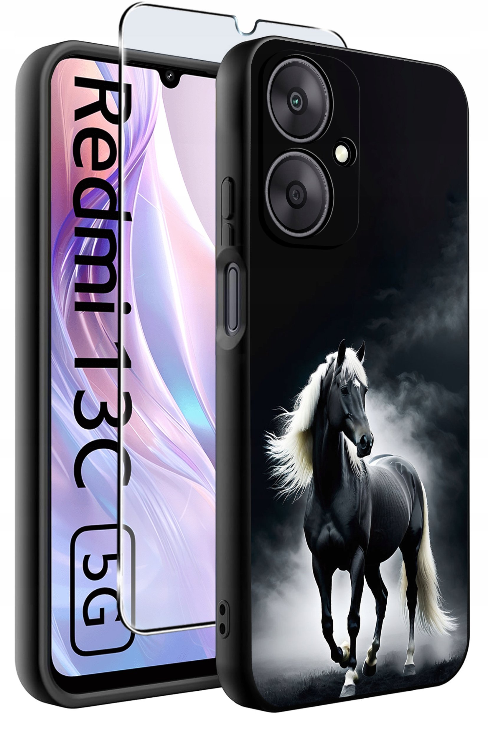 ETUI do Xiaomi Redmi 13C 5G WZORY |SILIKONOWE MATT CASE +SZKŁO HARTOWANE 9H