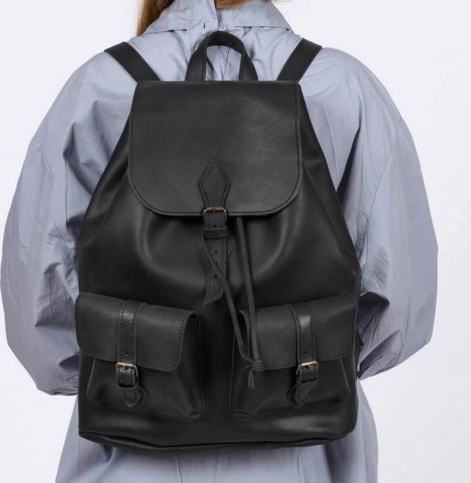 Belveder Czarny Skórzany Plecak Damski Outlander Z71