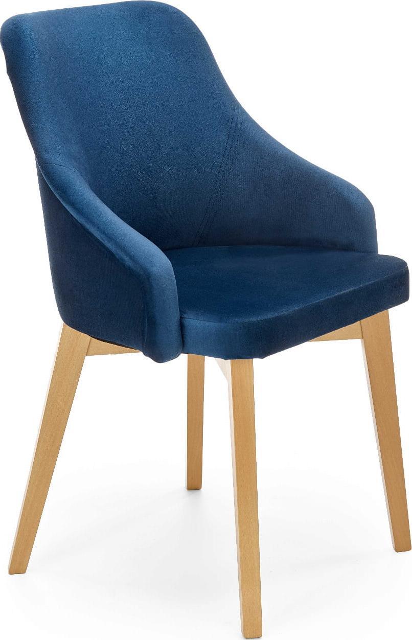 Halmar WNĘTRZARSKIE TOLEDO 2 krzesło dąb miodowy / tap. MONOLITH 77 (granatowy) (1p=1szt)
