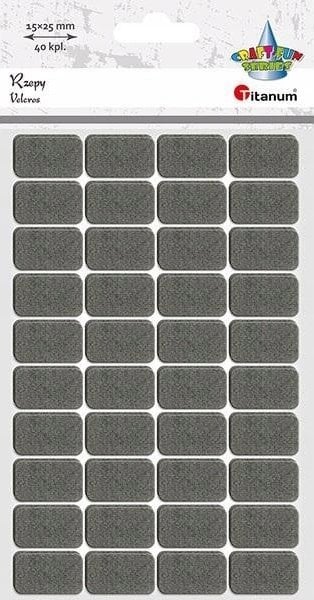 Rzepy samoprzylepne szare 15x25mm 40kpl